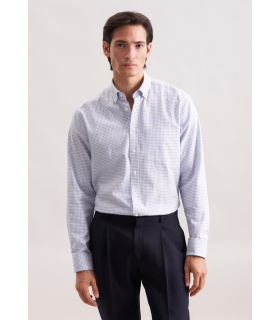 Chemise ml fantaisie seidensticker 11bleu