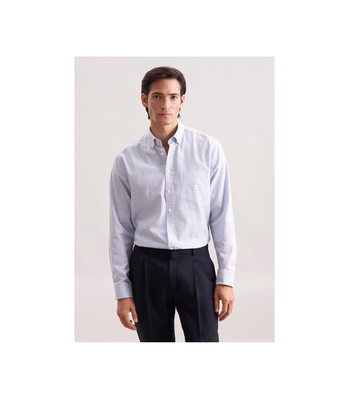 Chemise ml fantaisie seidensticker 11bleu