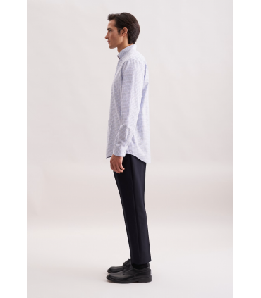 Chemise ml fantaisie seidensticker 11bleu