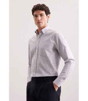 Chemise ml fantaisie seidensticker 34gris