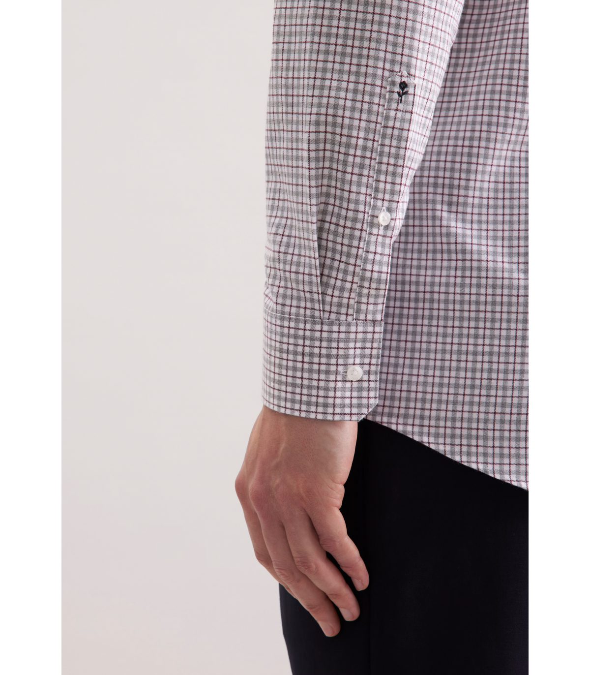 Chemise ml fantaisie seidensticker 34gris