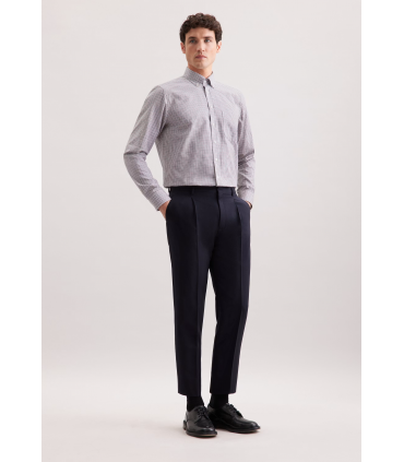 Chemise ml fantaisie seidensticker 34gris