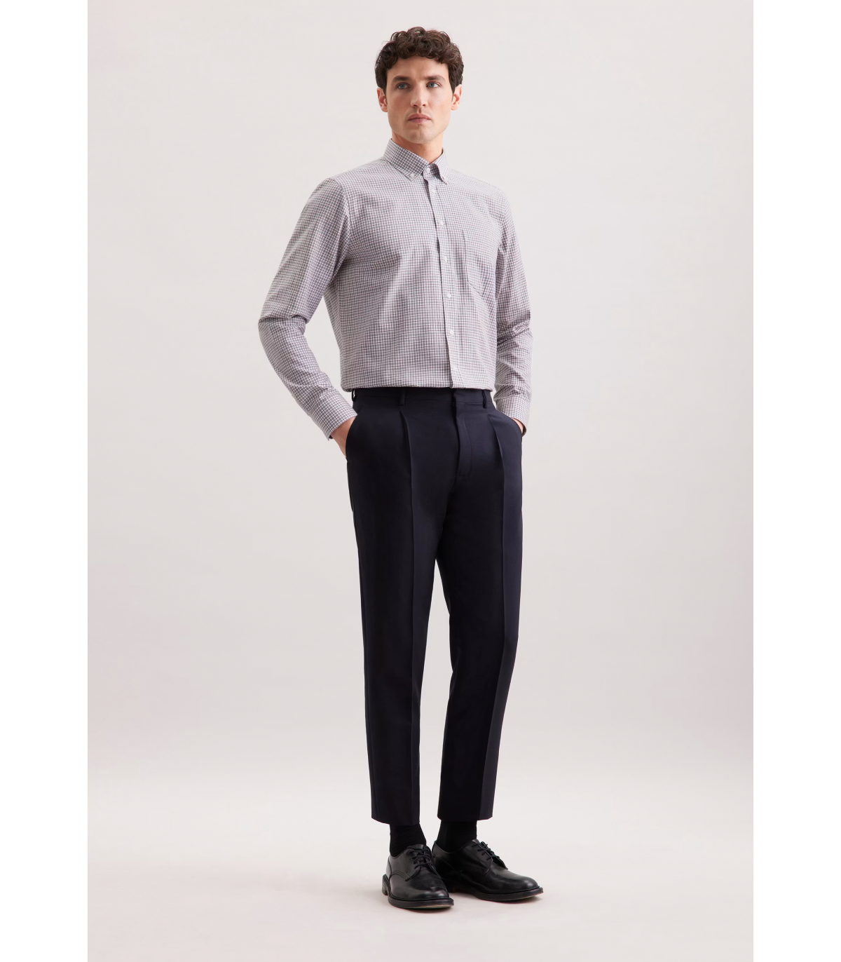 Chemise ml fantaisie seidensticker 34gris