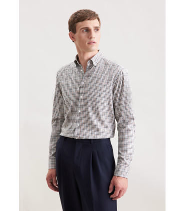 Chemise ml fantaisie seidensticker 22marron