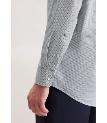 Chemise ml fantaisie seidensticker 18bleu