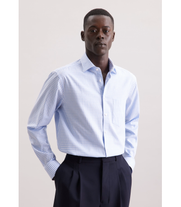 Chemise ml fantaisie seidensticker 11ciel