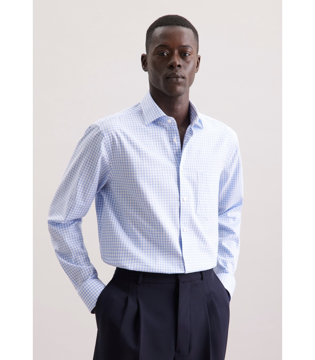 Chemise ml fantaisie seidensticker 11ciel