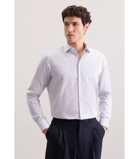 Chemise ml fantaisie seidensticker 16bleu