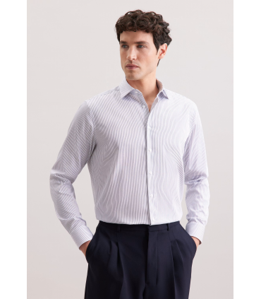 Chemise ml fantaisie seidensticker 16bleu