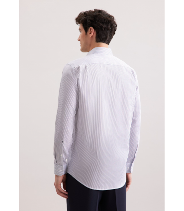 Chemise ml fantaisie seidensticker 16bleu