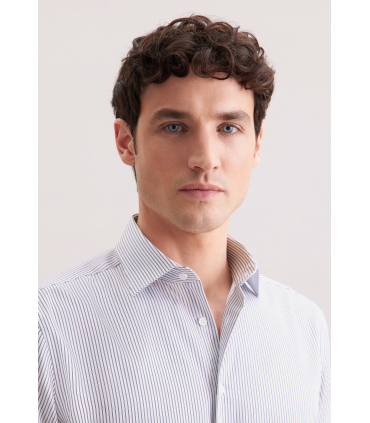 Chemise ml fantaisie seidensticker 16bleu