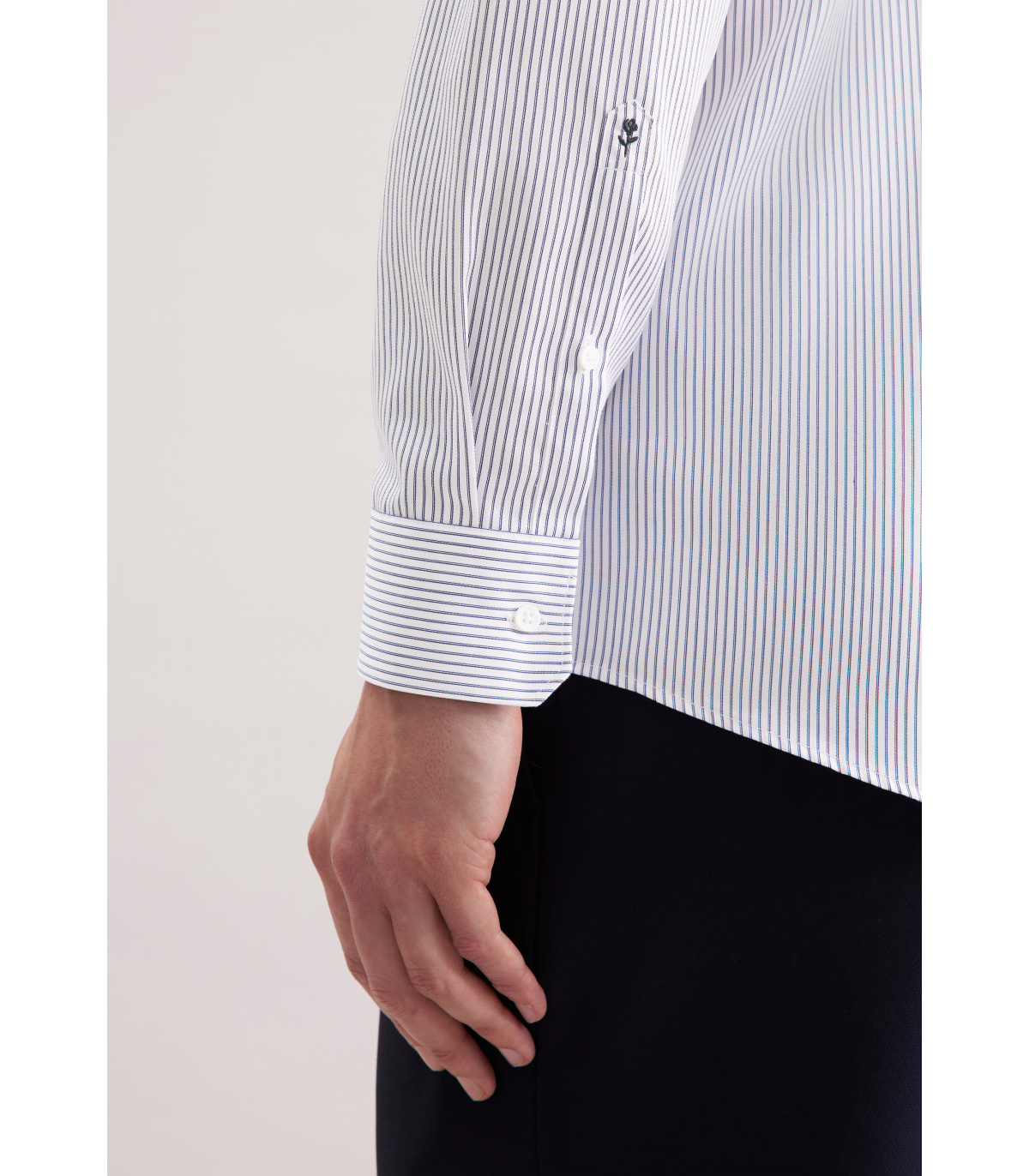 Chemise ml fantaisie seidensticker 16bleu