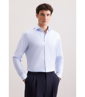 Chemise ml fantaisie seidensticker 12bleu