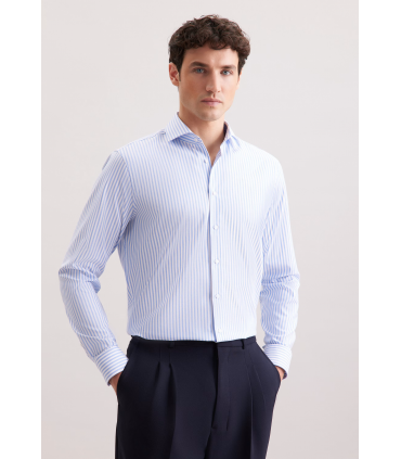 Chemise ml fantaisie seidensticker 12bleu