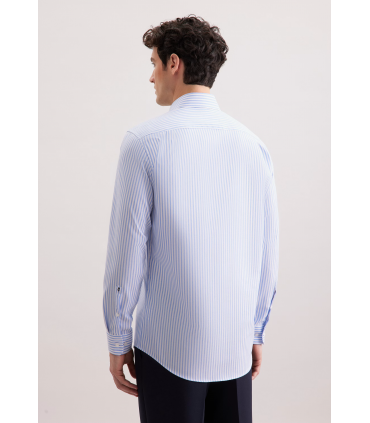 Chemise ml fantaisie seidensticker 12bleu