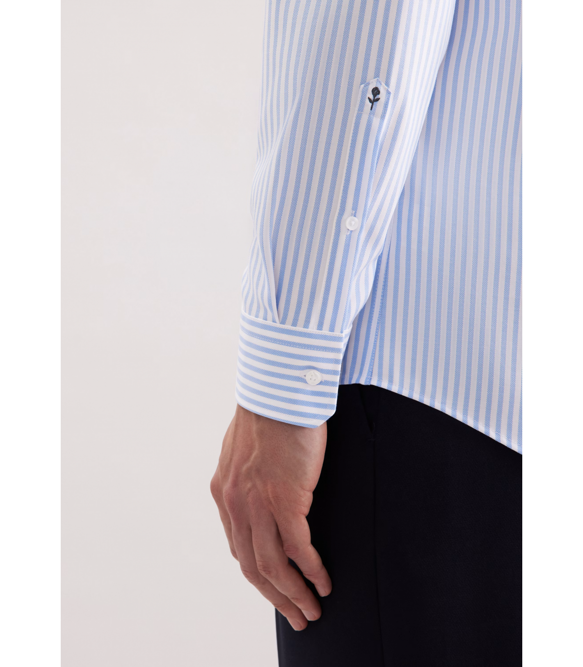 Chemise ml fantaisie seidensticker 12bleu