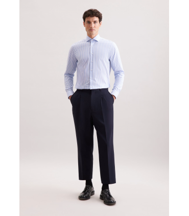 Chemise ml fantaisie seidensticker 12bleu