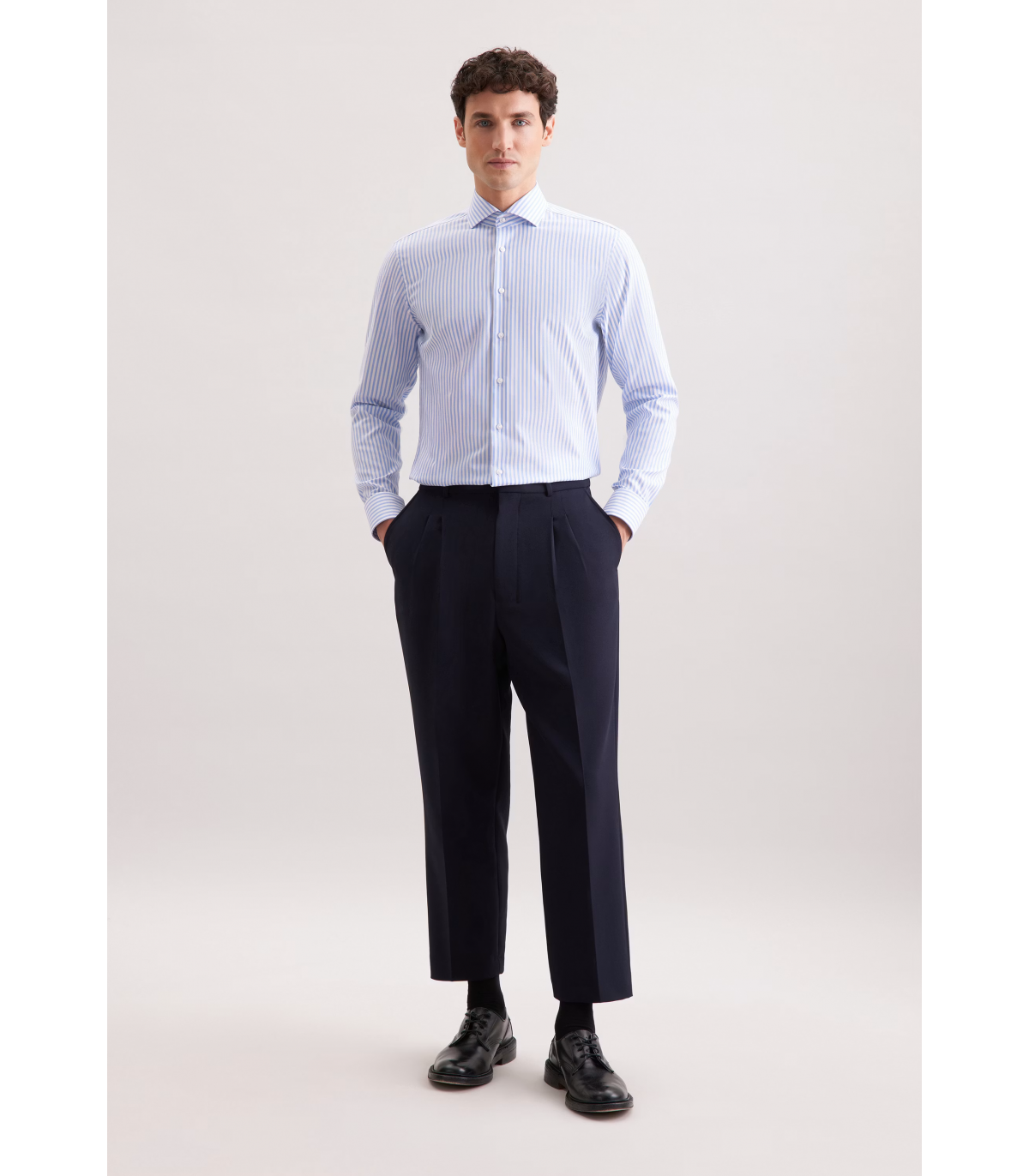 Chemise ml fantaisie seidensticker 12bleu