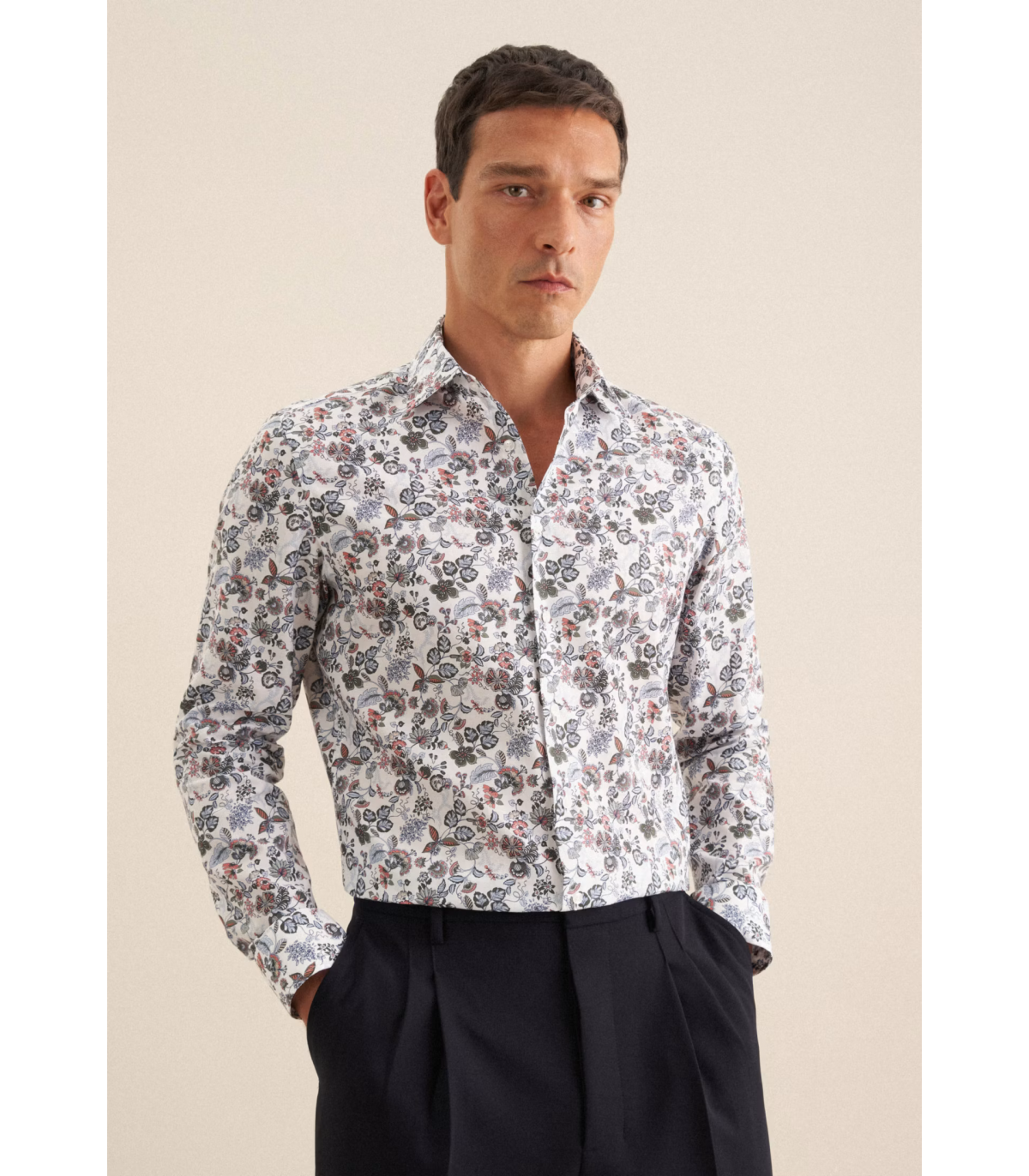 Chemise ml fantaisie seidensticker 65mandarine
