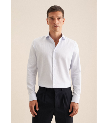 Chemise ml fantaisie seidensticker 13bleuclair