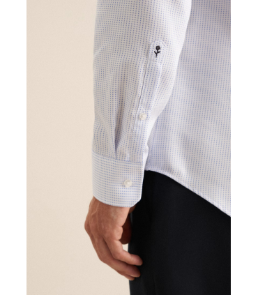 Chemise ml fantaisie seidensticker 13bleuclair