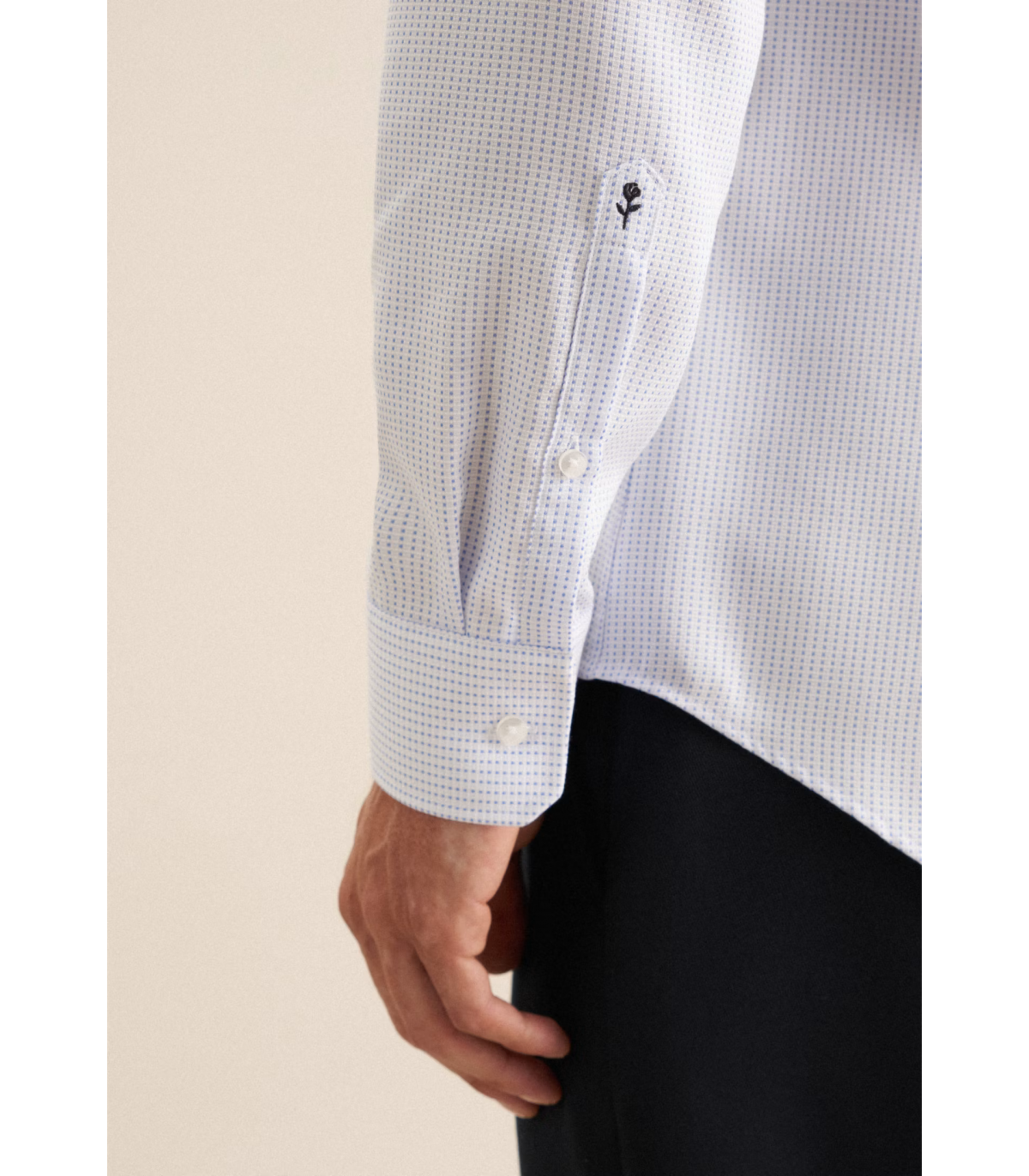 Chemise ml fantaisie seidensticker 13bleuclair