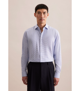 Chemise ml fantaisie seidensticker 11bleuclair