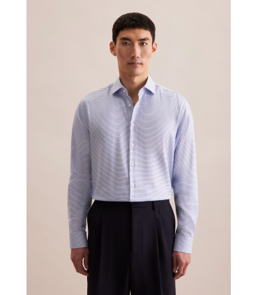 Chemise ml fantaisie seidensticker 11bleuclair