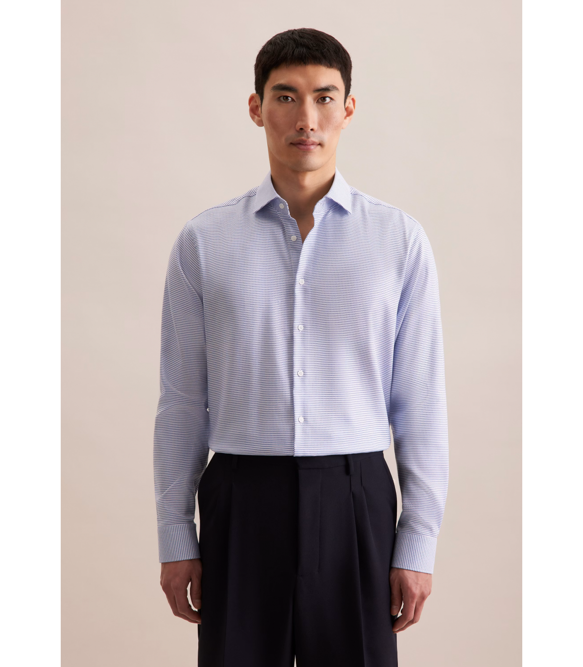 Chemise ml fantaisie seidensticker 11bleuclair