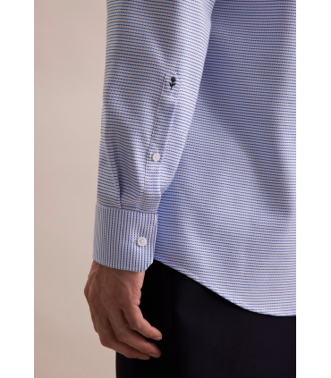 Chemise ml fantaisie seidensticker 11bleuclair