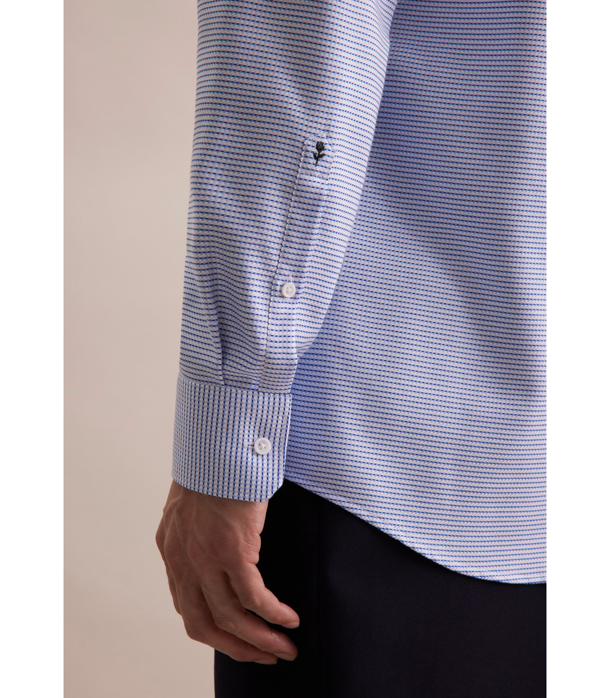Chemise ml fantaisie seidensticker 11bleuclair