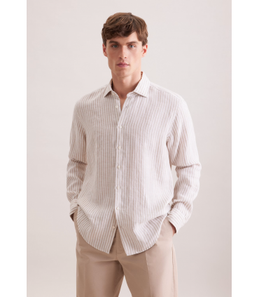 Chemise ml fantaisie seidensticker 05beige