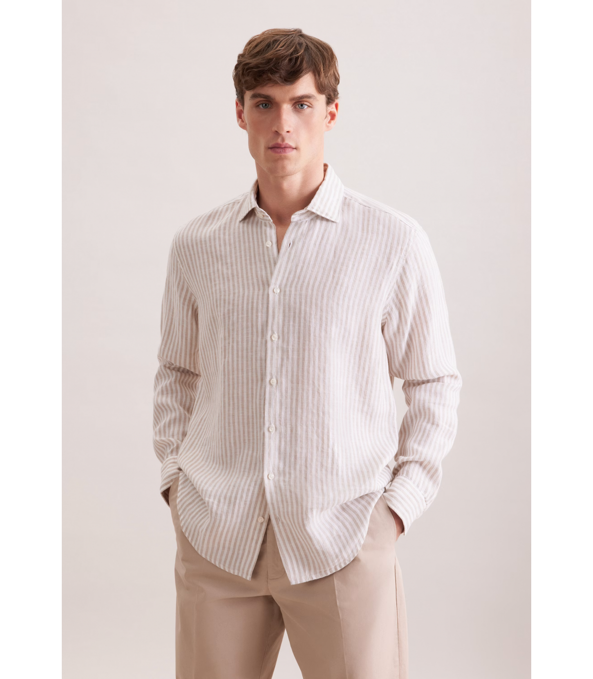 Chemise ml fantaisie seidensticker 05beige