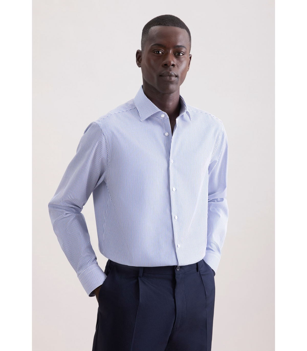 Chemise ml fantaisie seidensticker 15midblue