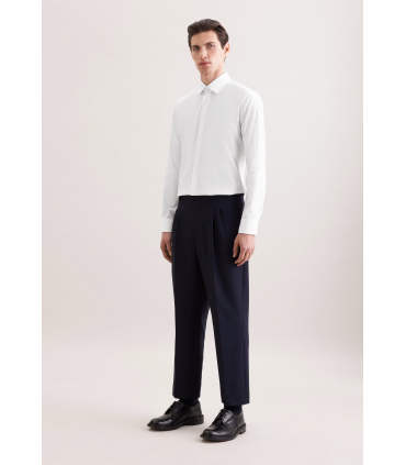 Chemise ml uni seidensticker 01blanc