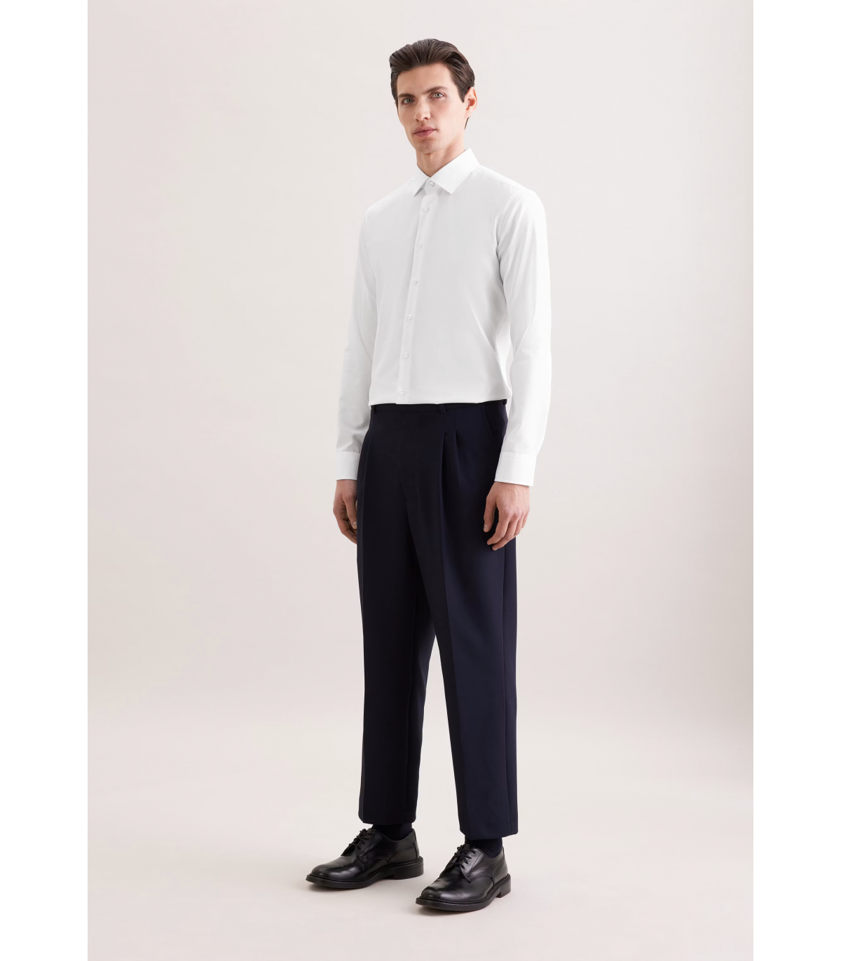Chemise ml uni seidensticker 01blanc