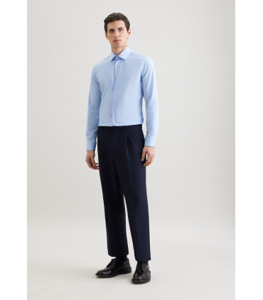 Chemise ml uni seidensticker 12bleu