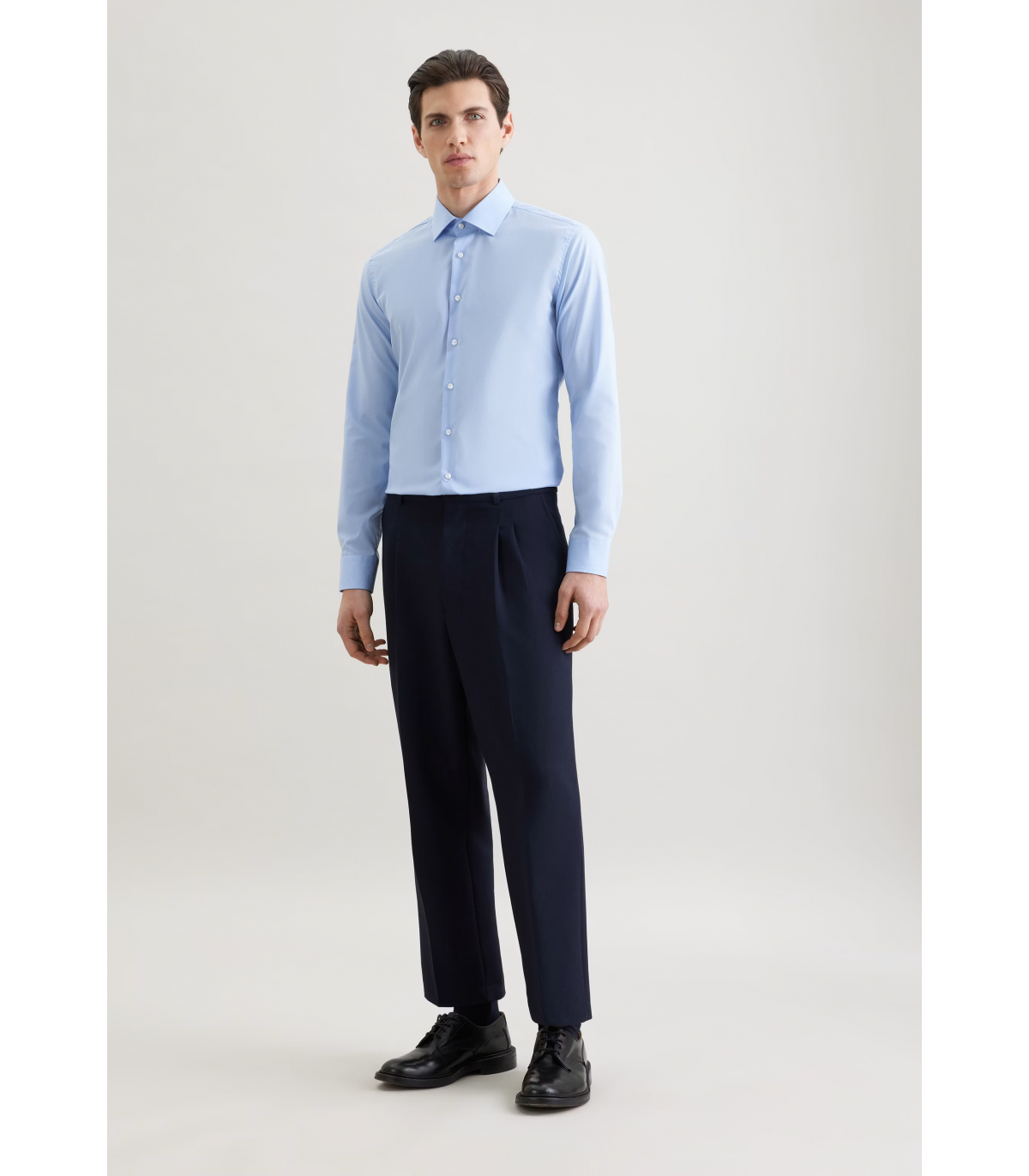 Chemise ml uni seidensticker 12bleu