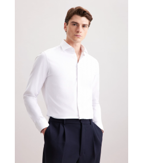 Chemise ml uni seidensticker 01blanc