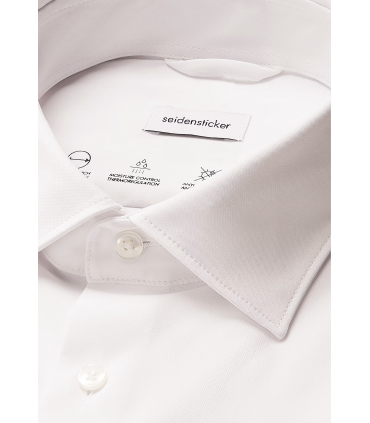 Chemise ml uni seidensticker 01blanc