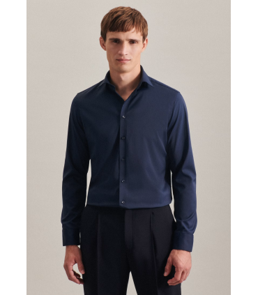 Chemise ml uni seidensticker 19bleu