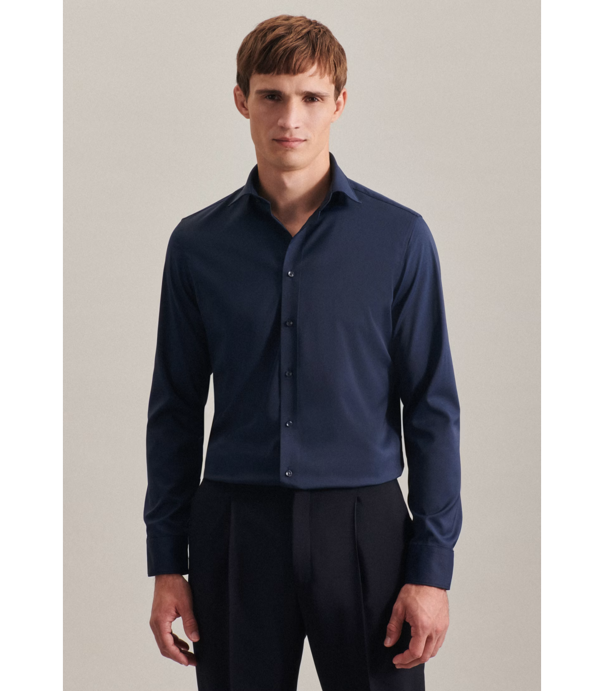 Chemise ml uni seidensticker 19bleu