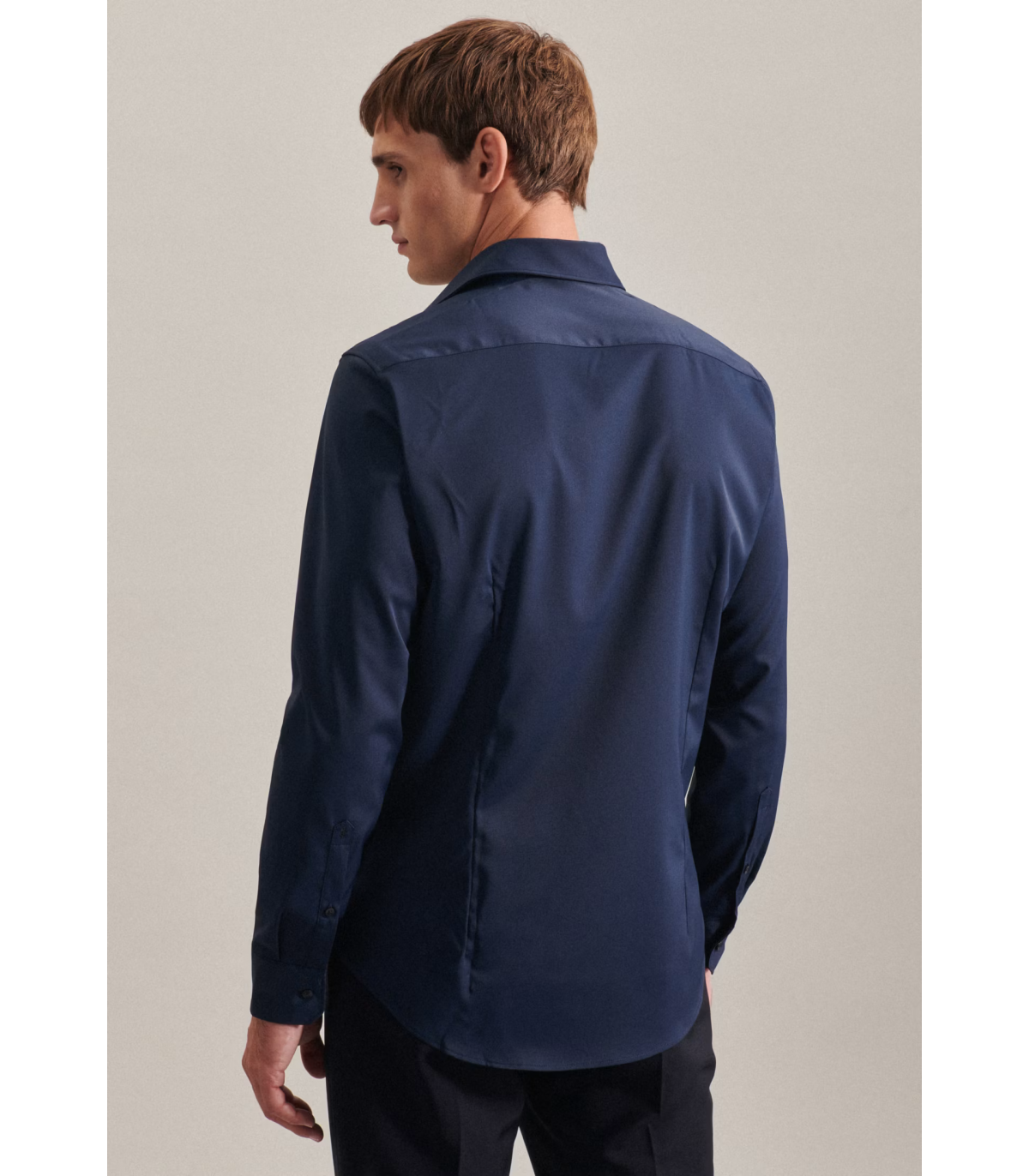 Chemise ml uni seidensticker 19bleu