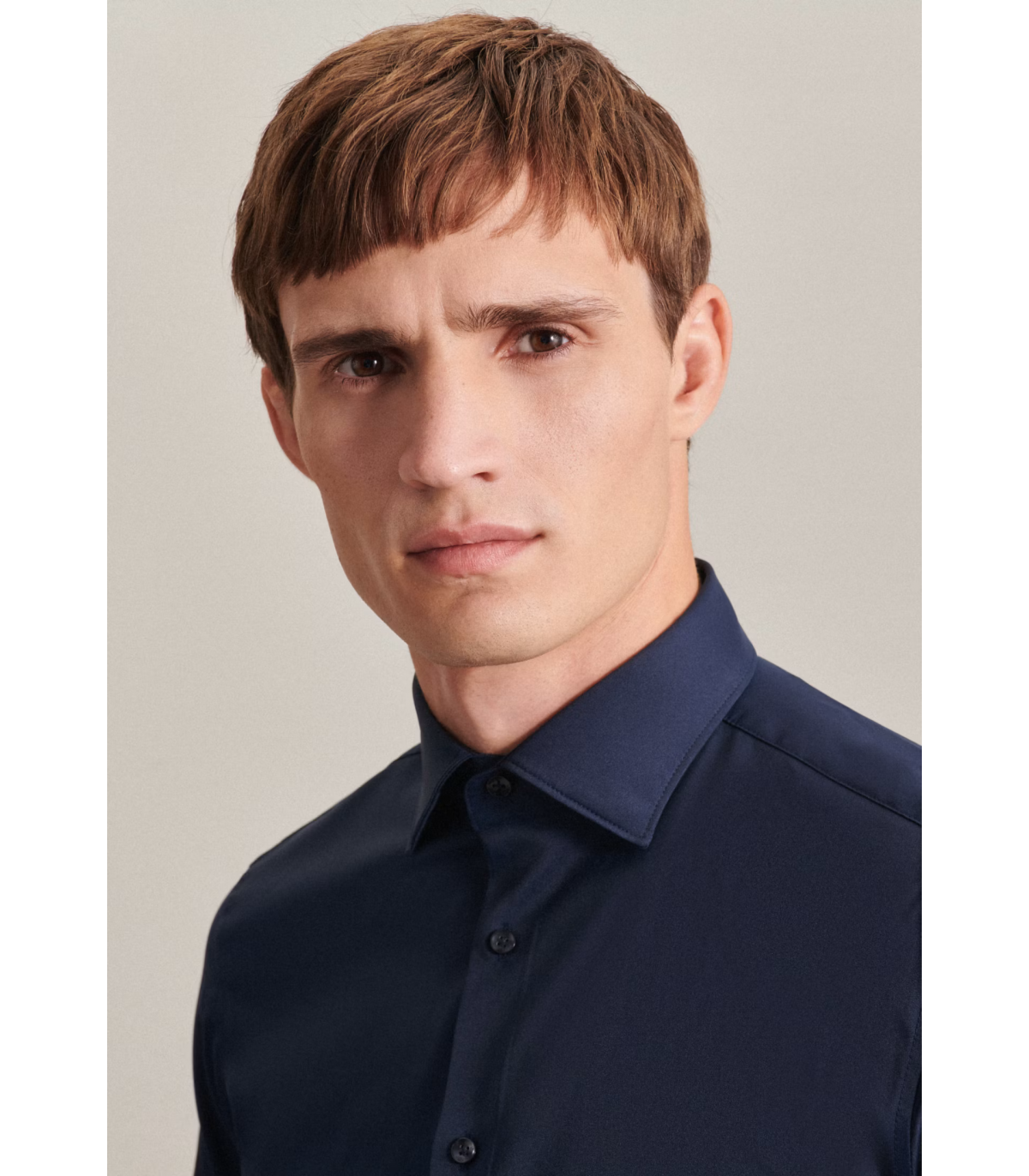 Chemise ml uni seidensticker 19bleu