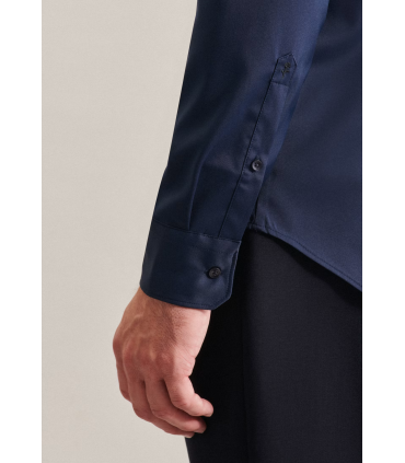 Chemise ml uni seidensticker 19bleu