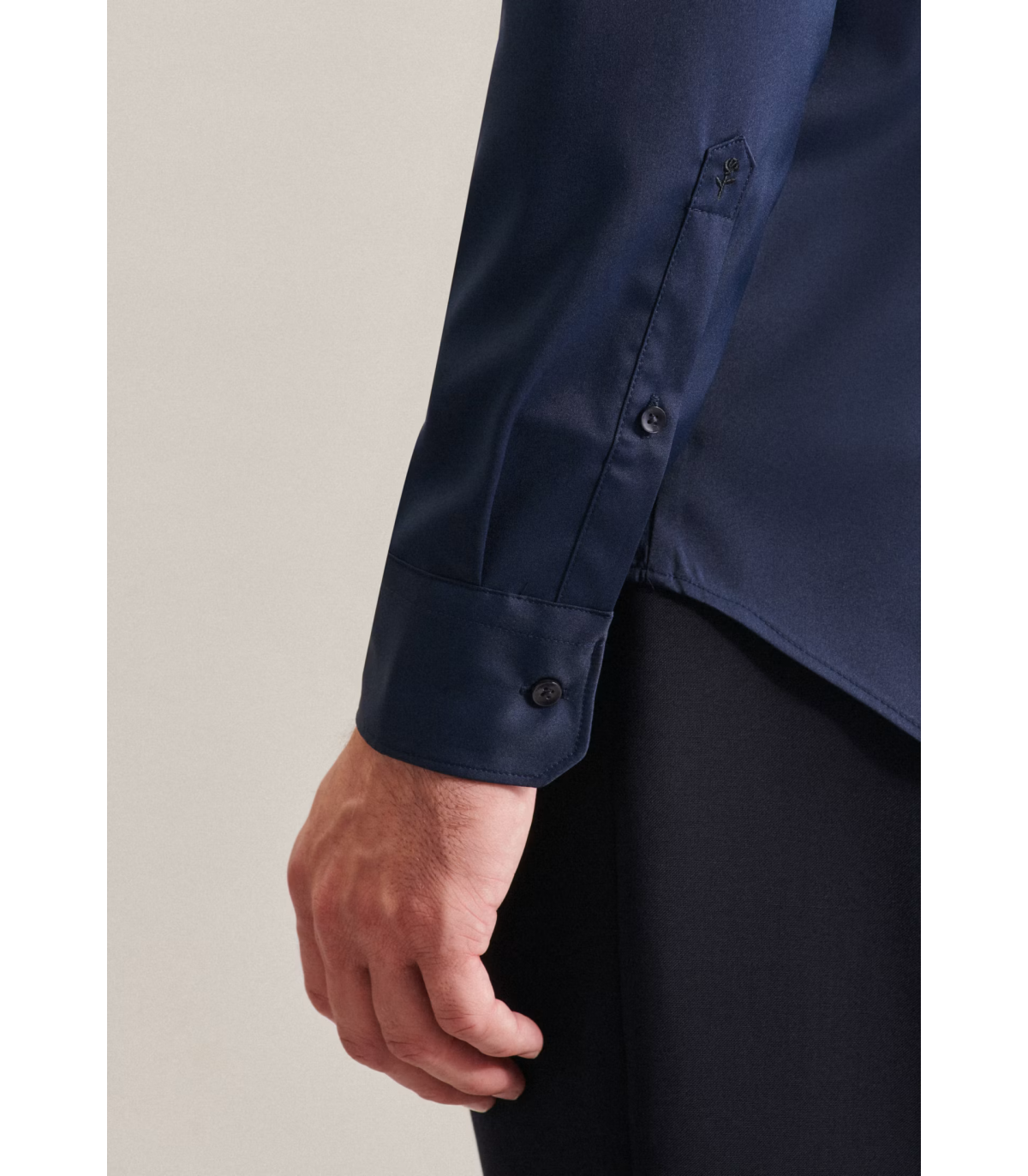 Chemise ml uni seidensticker 19bleu
