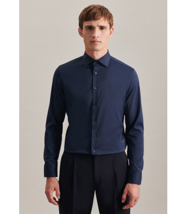Chemise ml uni seidensticker 19bleu