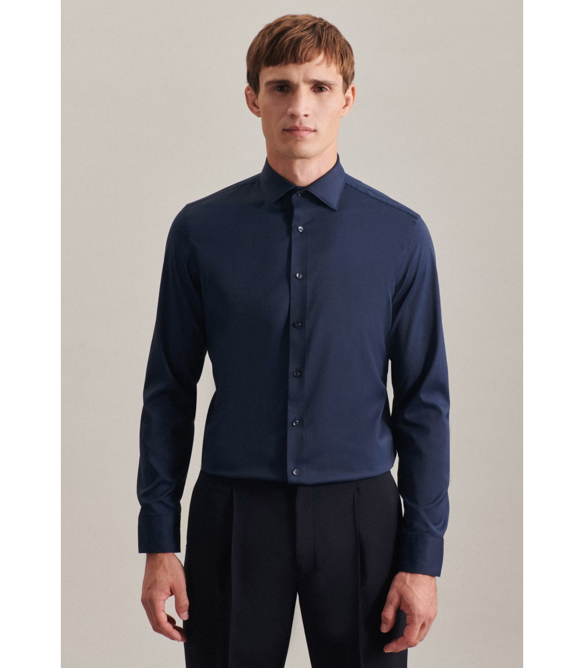 Chemise ml uni seidensticker 19bleu