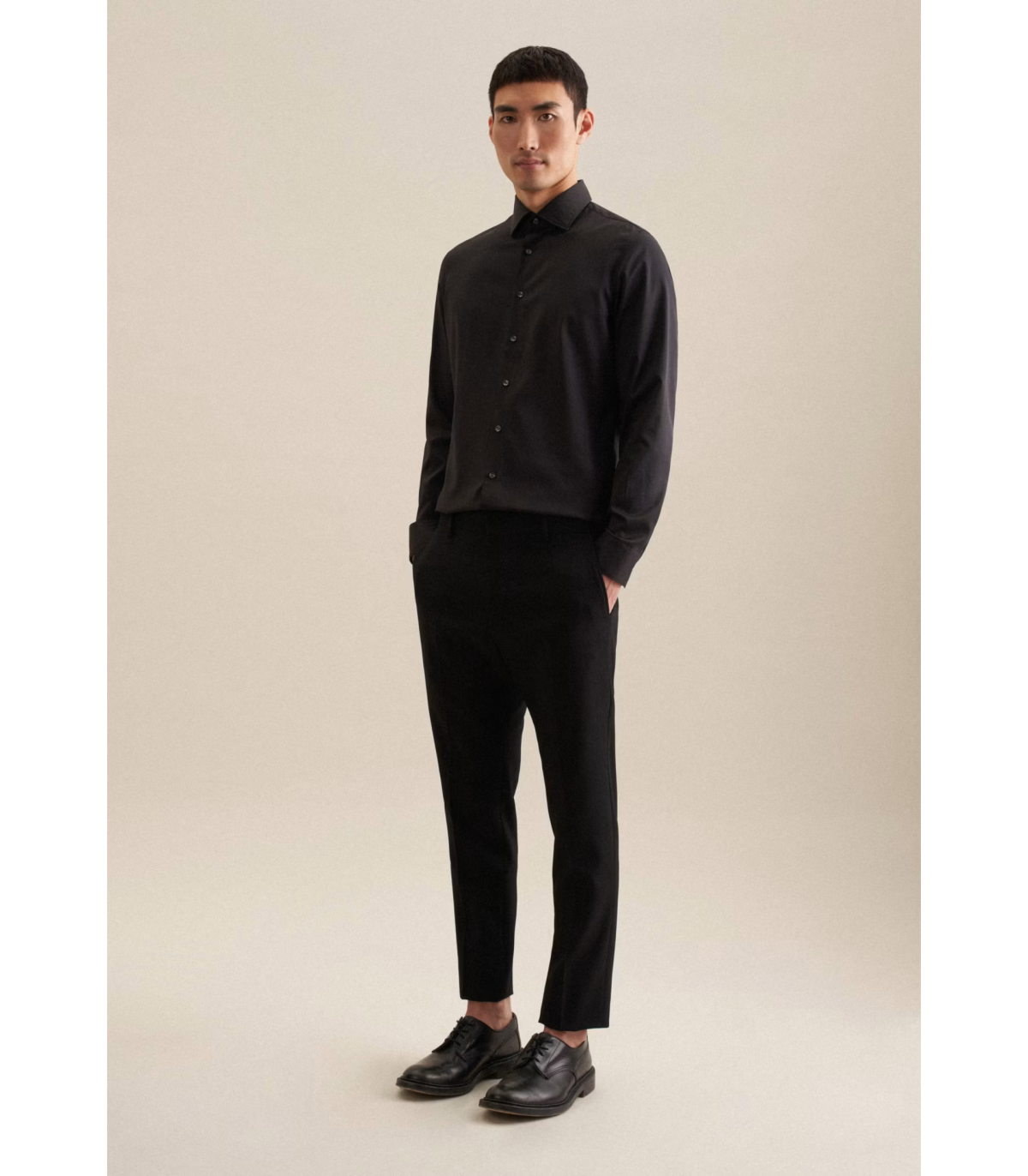 Chemise ml uni seidensticker 39noir