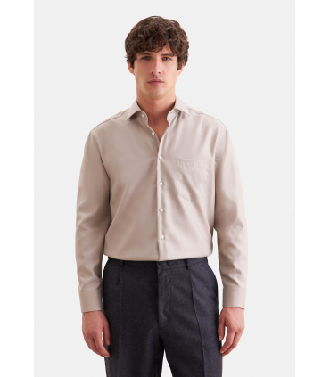 Chemise ml uni seidensticker 05beige